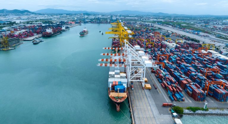An aerial view of the Kilindini Port, Mombasa.