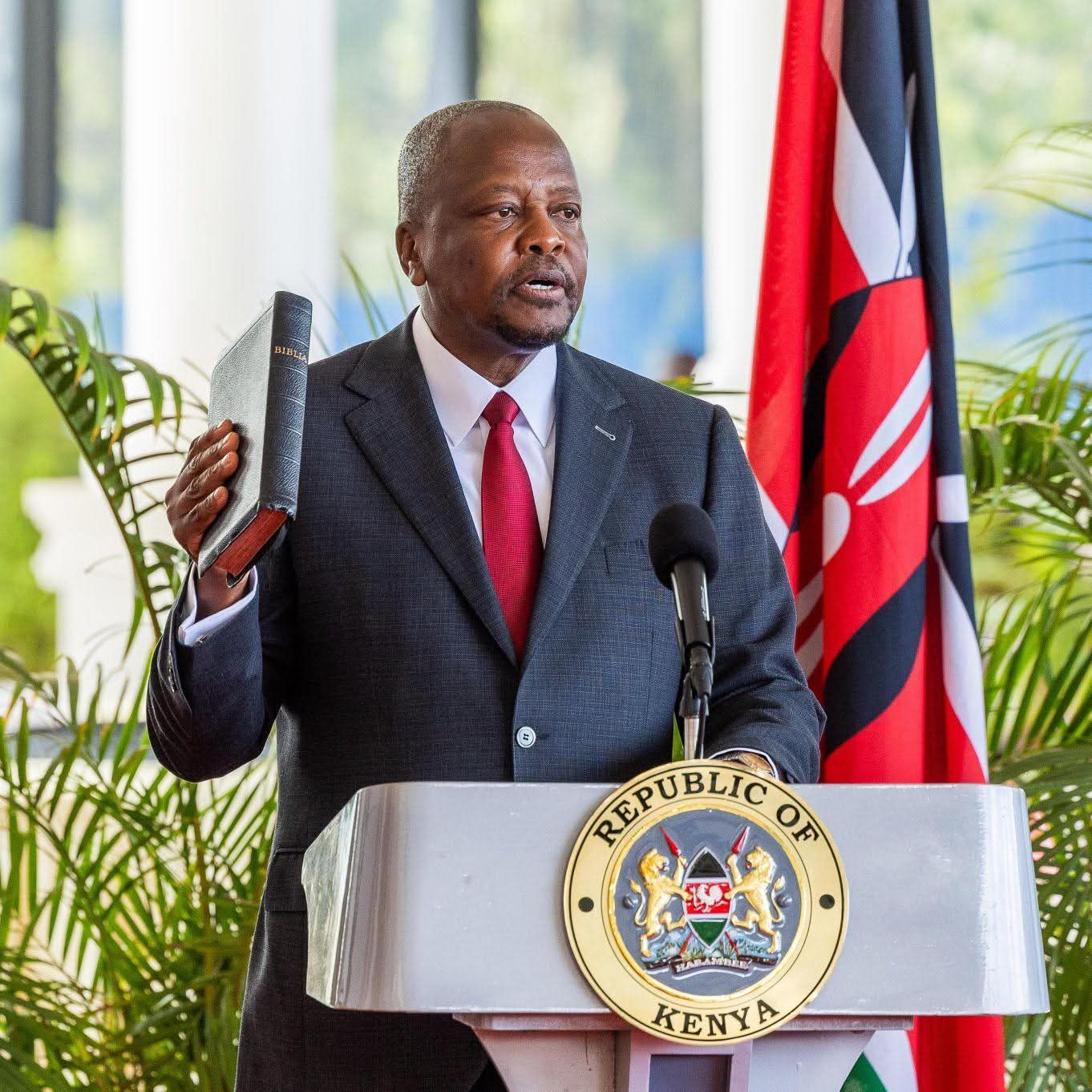 CS Mutahi Kagwe during the swearing in ceremony at State House last year.