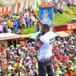 DCP Olkalou candidate Sammy Ngotho, after speaking to a crowd, submitted nomination papers to the IEBC