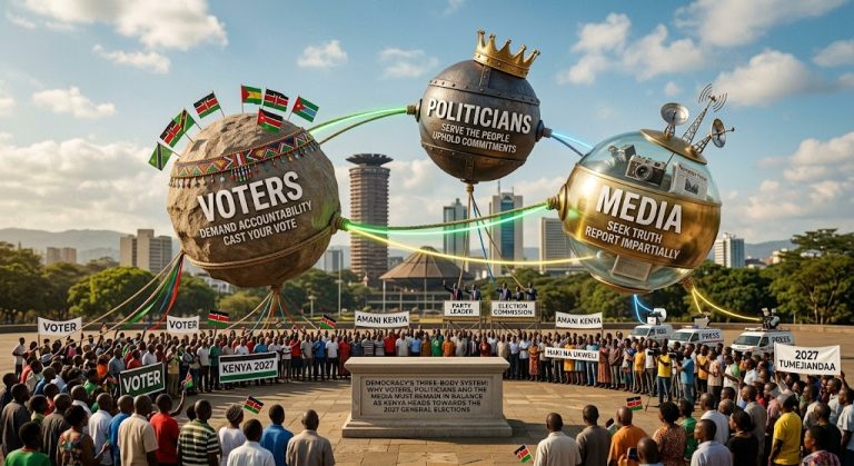 Democracy’s three-body system