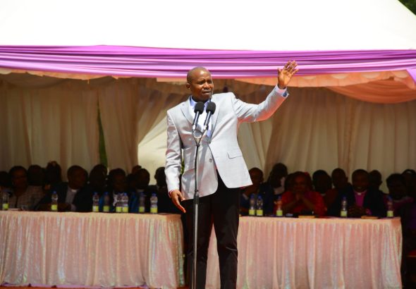 Deputy President Kithure Kindiki adresses residents at Kirigara, Meru County
