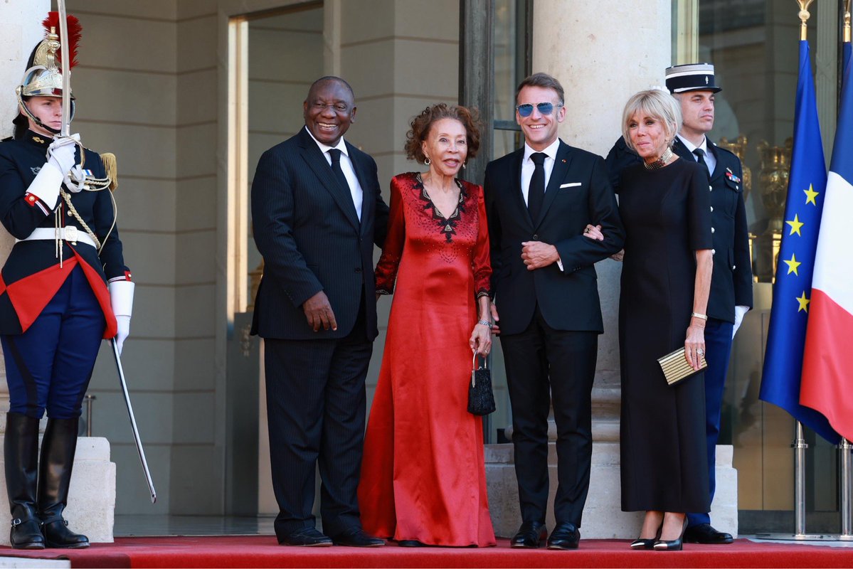 (From L) South Africa's President Cyril Ramaphosa, South Africa's President's wife Tshepo Motsepe
