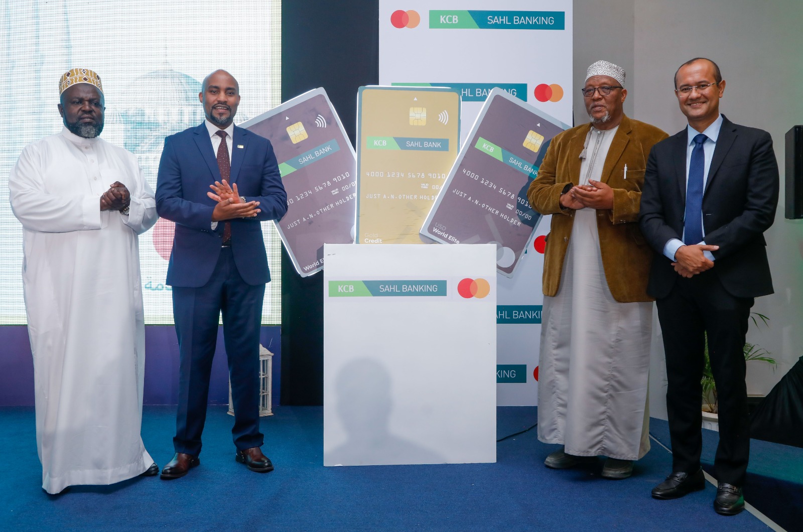 From left; KCB Sahl Banking head, Hemed Hassan Wangalwa, KCB Group Director Strategy and Innovations Mark Mwongela,