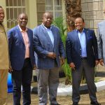 From left; Richard Onyonka, Wangai Ndirangu, Fred Matiang'i, Ngunjiri Wambugu and Nick Mararo after yesterday's meeting