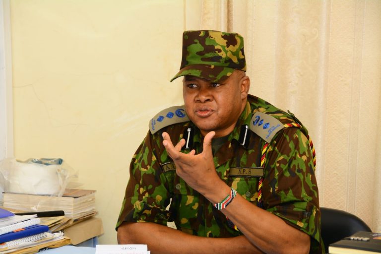 Imenti North Subcounty Police Commander Ambrose Kyalo adresses the Press.