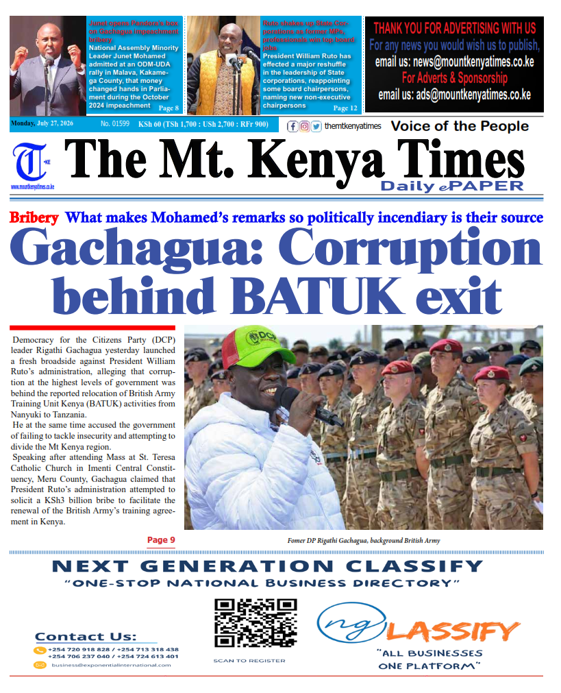 Mt Kenya Times ePAPER July 27, 2026