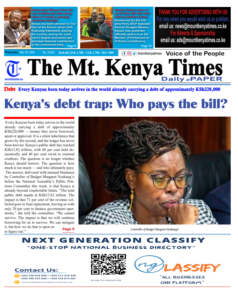 Mt Kenya Times ePAPER July 29, 2026