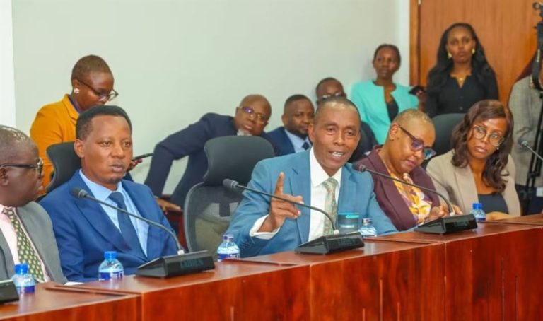 Kiambu Governor Kimani Wamatangi led the County Executive in appearing before the Senate Standing Committee on Land