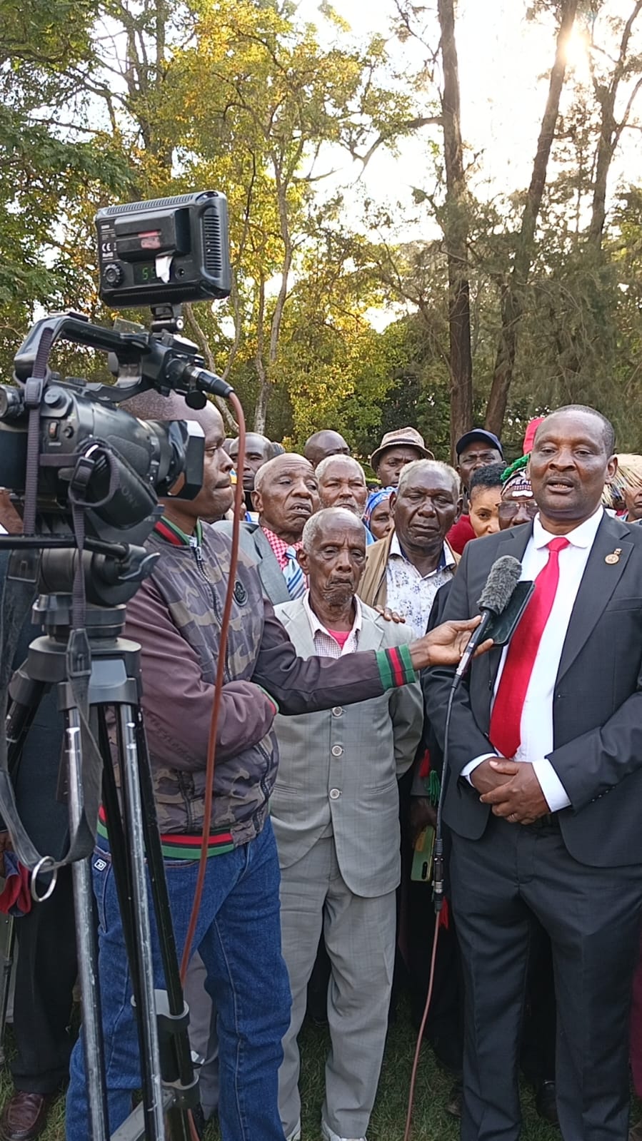 MMV Associates CLG Director General James Njuguna Mahuria briefing journalists after meeting the caucus's representatives from all 47 counties last Monday