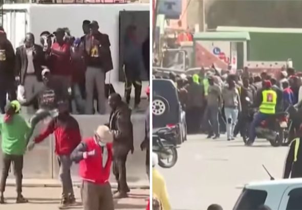 Murang'a Governor Irungu Kang'ata and leaders associated with the Linda Mwananchi movement was disrupted when chaos broke out