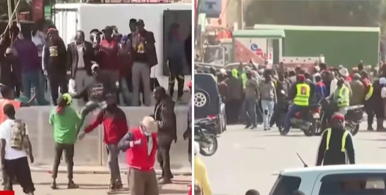 Murang'a Governor Irungu Kang'ata and leaders associated with the Linda Mwananchi movement was disrupted when chaos broke out