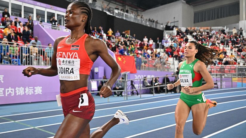 Odira competing in 800m at Kipkeino Classic