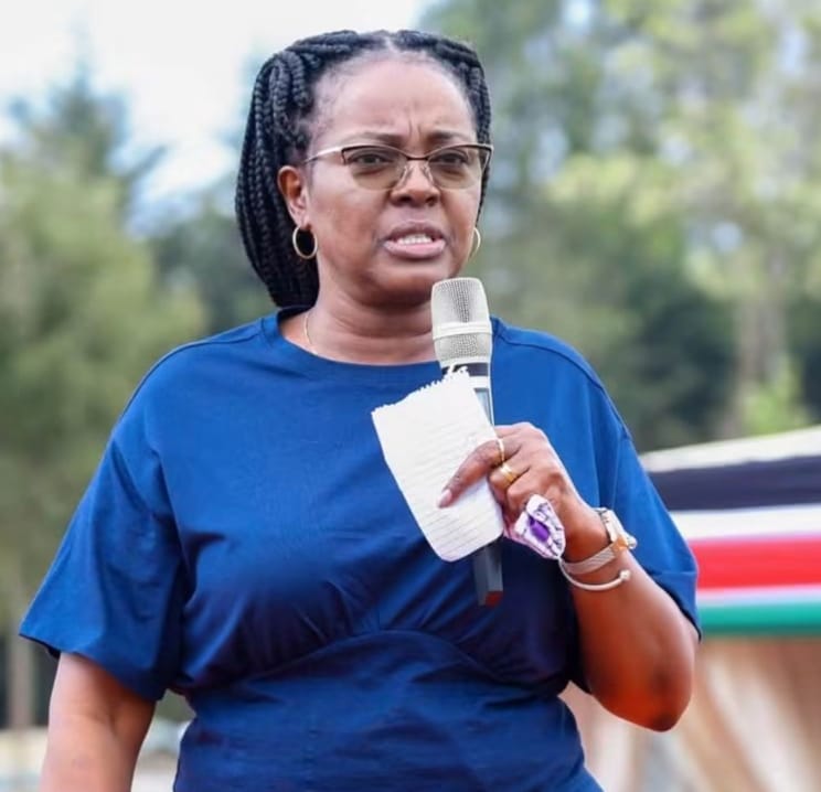 PS Ann Wang'ombe at Mbiriri Comprehensive School in Kieni constituency during it's education day last Saturday. Photo/Courtesy.