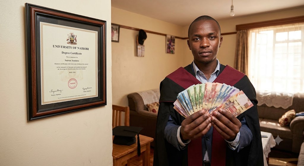 The degree on the wall, the cash in their hands
