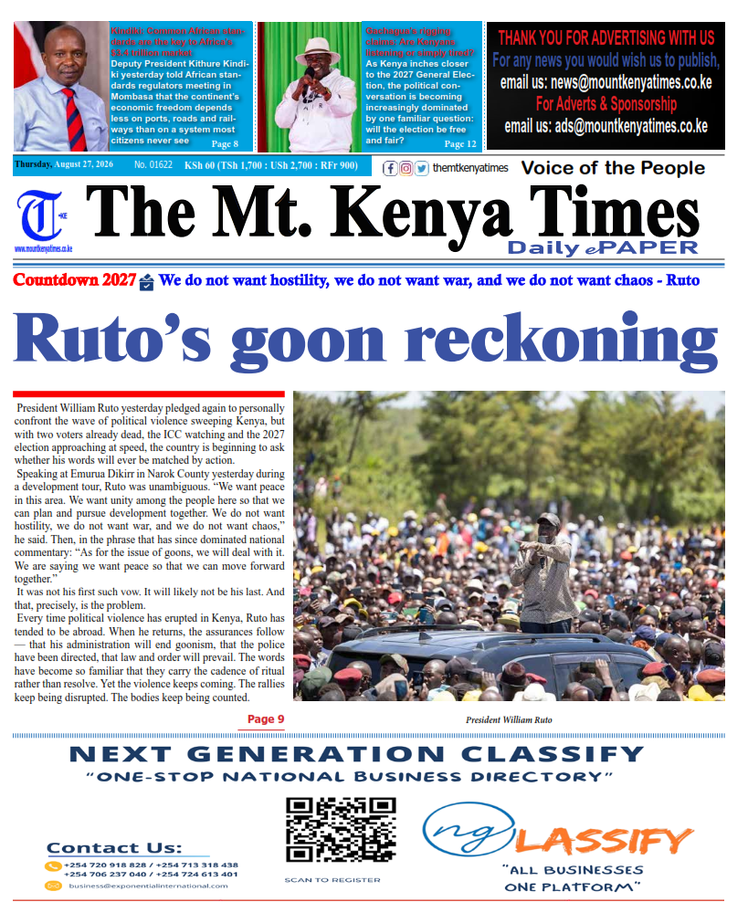 Mt Kenya Times ePAPER August 27, 2026