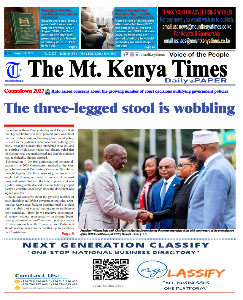 Mt Kenya Times ePAPER August 28, 2026