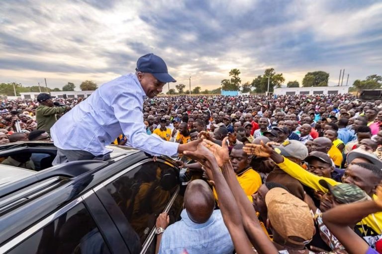 Deputy President Kithure Kindiki greetings with neighbours, Irunduni, Tharaka Nithi County.
