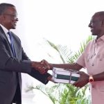 Former Chief Justice David Maraga with President William Ruto. File photo