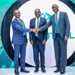 From left, Isaiah Gakonyo, Chief Operating Officer, Dr. Habil Olaka (EBS), Chairman and Non-Executive Director, and Arthur Oginga