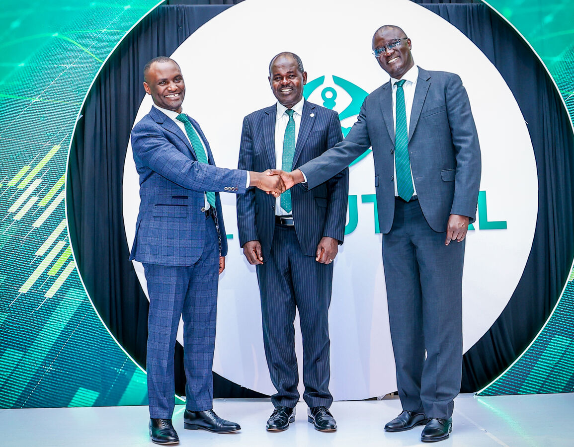 From left, Isaiah Gakonyo, Chief Operating Officer, Dr. Habil Olaka (EBS), Chairman and Non-Executive Director, and Arthur Oginga