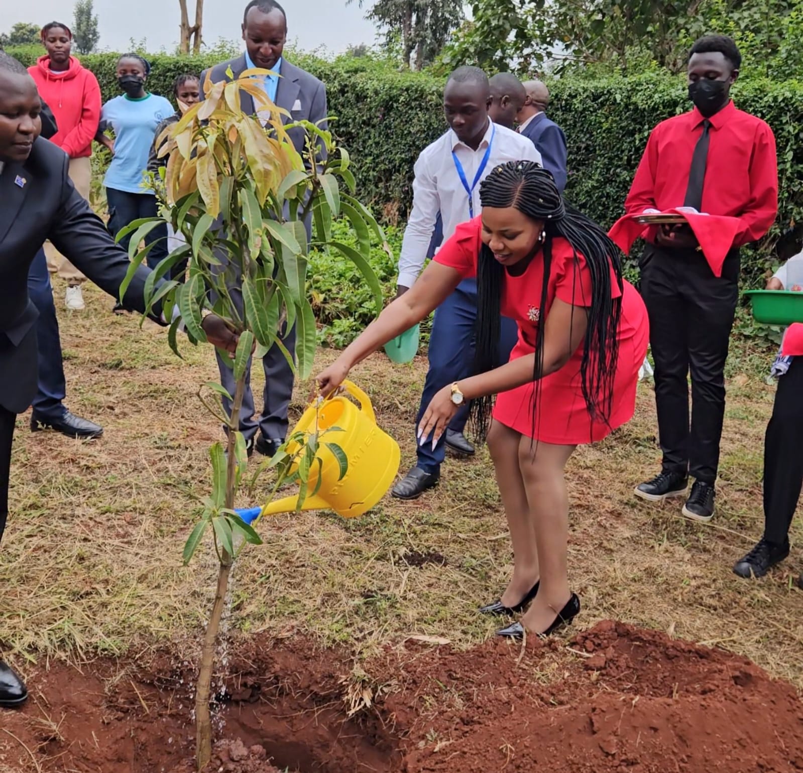 KENAPCO Chairperson Dr Ekrah Ndungu planted a commemorative fruit tree in the Institutions Orchard corner