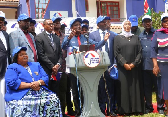 Kalonzo Musyoka unveiling the new Wiper leadership