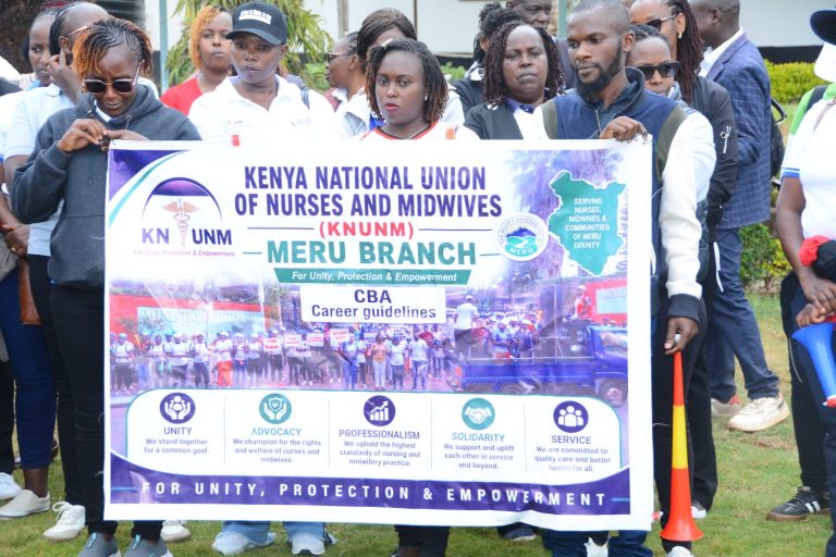 Nurses and Midwives in Meru county stand in Solidarity with colleagues from 47 counties.