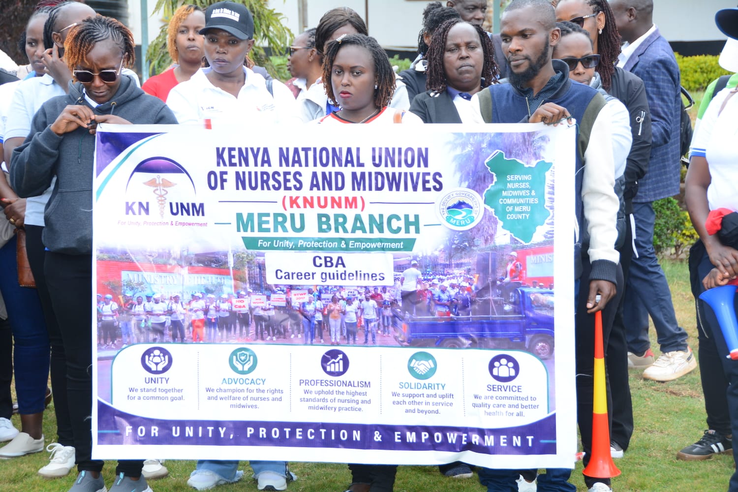 Nurses and Midwives in Meru county stand in Solidarity with colleagues from 47 counties.