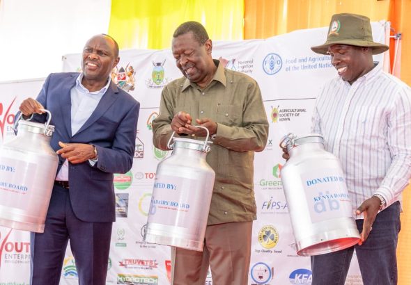 PCS Musalia Mudavadi with Chief of Staff Felix Koskei and Nandi Governor Stephen Sang.