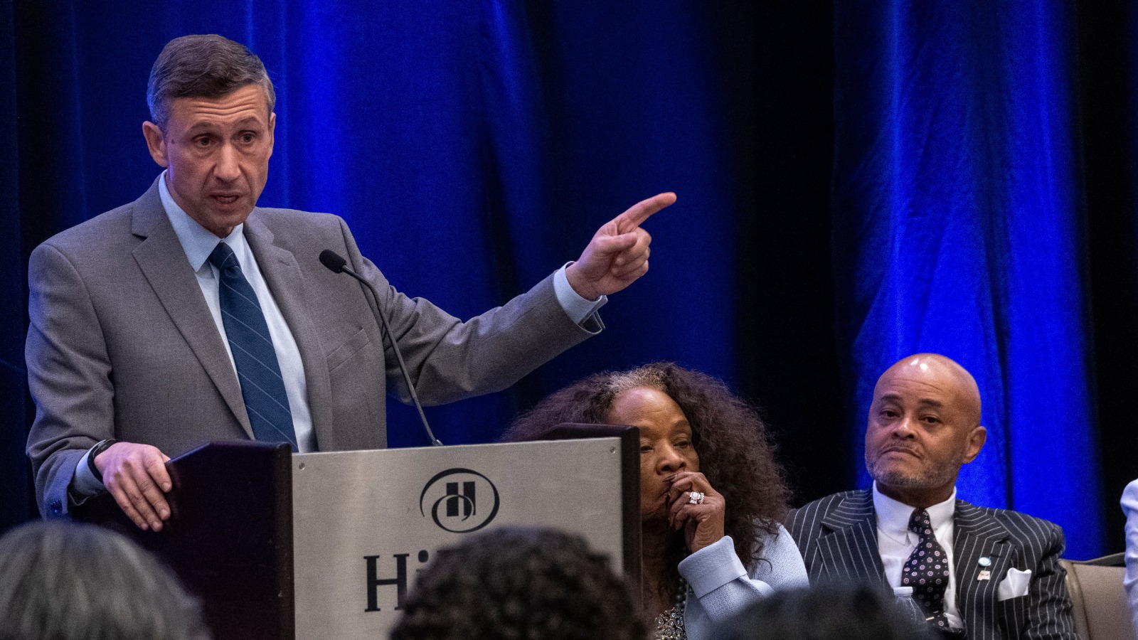 Party Chair Ken Martin participates in the Democratic National Committee's meeting on August 13 in Austin, Texas