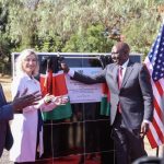 President William Ruto wiith the United States Chargé d’Affaires to Kenya, Ms. Susan M. Burns at the Kenya Police Training College in Kiganjo.