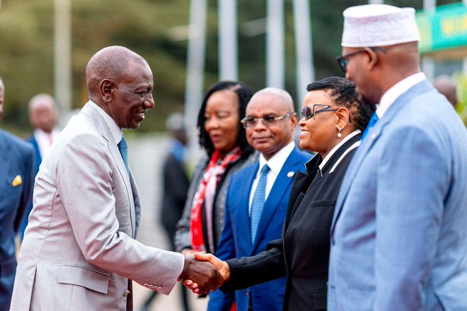 President William Ruto with Chief Justice Martha Koome during the commemoration of the 16th anniversary of the promulgation of the 2010 Constitution, at KICC, Nairobi