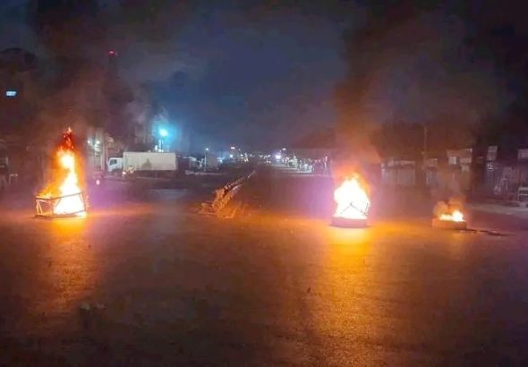 Tyres set a blaze at Oyugis town ahead of Linda Mwananchi Homabay Bay rally.