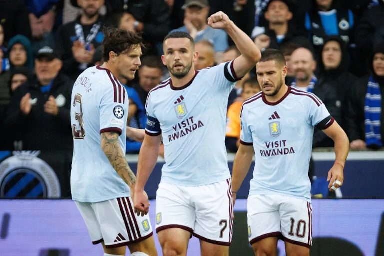 Aston Villa beat Club Brugge 3-2 at the Jan Breydel Stadium