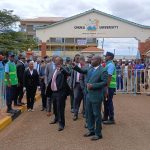 Chuka University Vice Chancellor, Professor Henry Mutembei, makes a spot check on the ongoing admission exercise at the university.