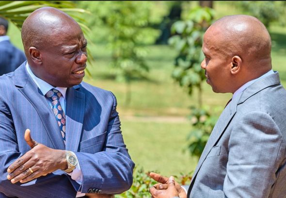 Deputy President Kithure Kindiki and his predecessor Rigathi Gachagua