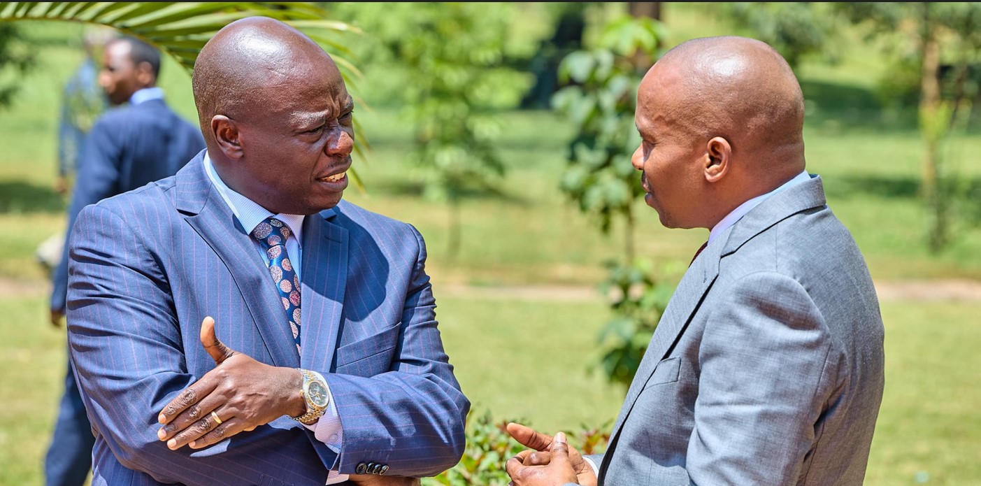 Deputy President Kithure Kindiki and his predecessor Rigathi Gachagua