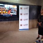 East African Community Principal Secretary Dr Caroline Karugu interacting with learners at Nyaribo Primary School in Nyeri County