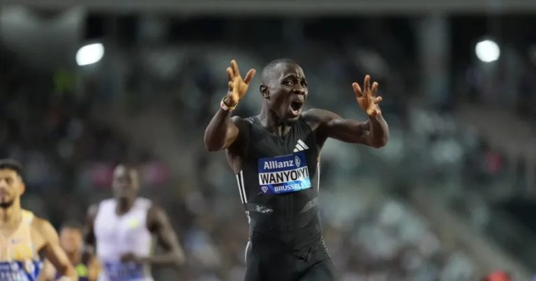 Emmanuel Wanyonyi wins in the Brussels Diamond League.