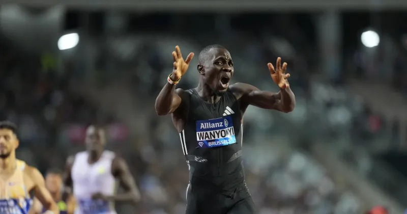Emmanuel Wanyonyi wins in the Brussels Diamond League.