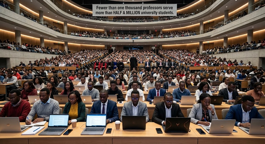 Fewer than one thousand professors serve more than half a million university students
