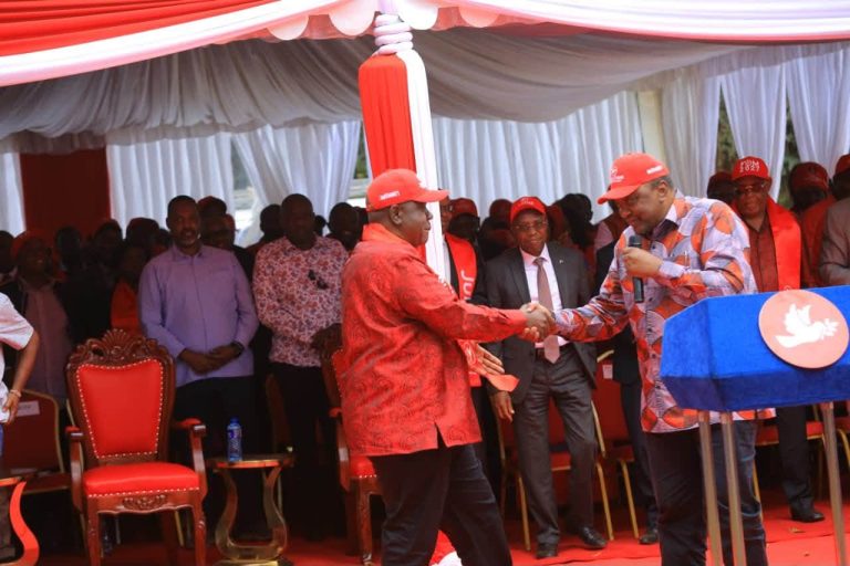 Retired President Uhuru Kenyatta formally handed over the party's leadership to Fred Matiang'i