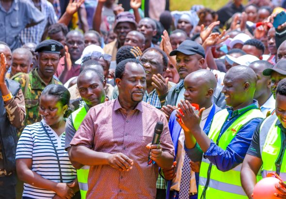 West Mugirango MP Steve Mogaka during the commissioning of the 12-Kilometre Bondeni -Magombo Road