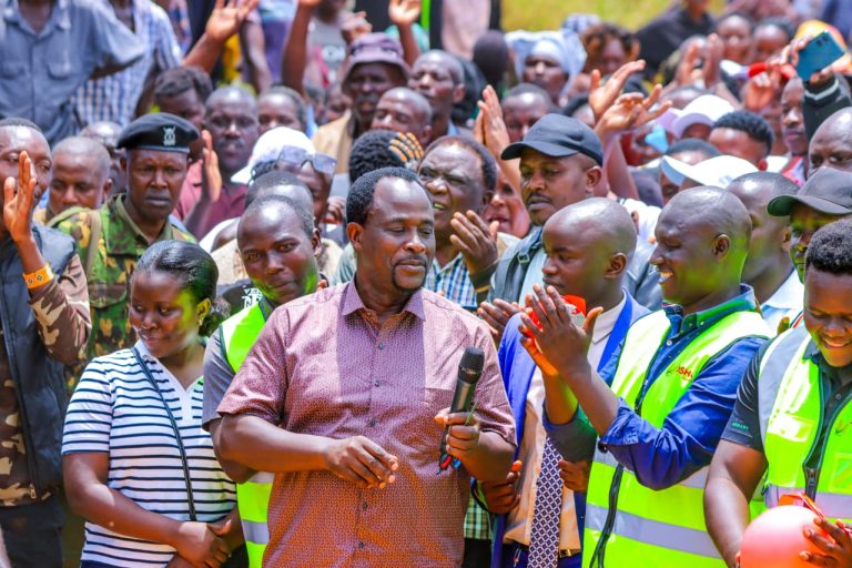 West Mugirango MP Steve Mogaka during the commissioning of the 12-Kilometre Bondeni -Magombo Road