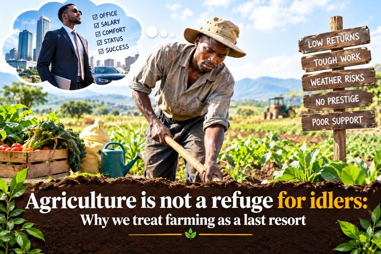 Agriculture is not a refuge for idlers