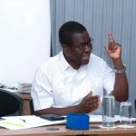 Cabinet Secretary for Energy and Petroleum Opiyo Wandayi during a meeting with Members of Parliament from Kwale County to deliberate on electricity connectivity and ongoing energy projects .