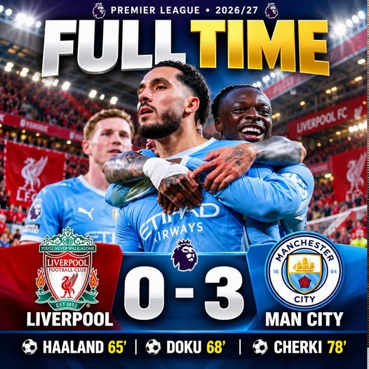 City humiliate Liverpool at Anfield in 3-0 rout
