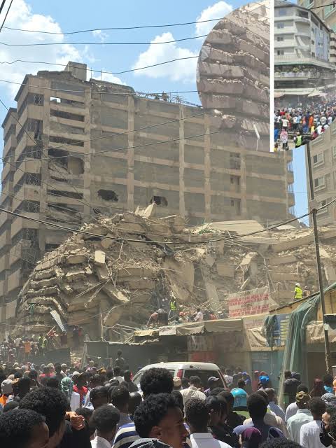 Collapsed multi-storey building on 9th Street in Eastleigh