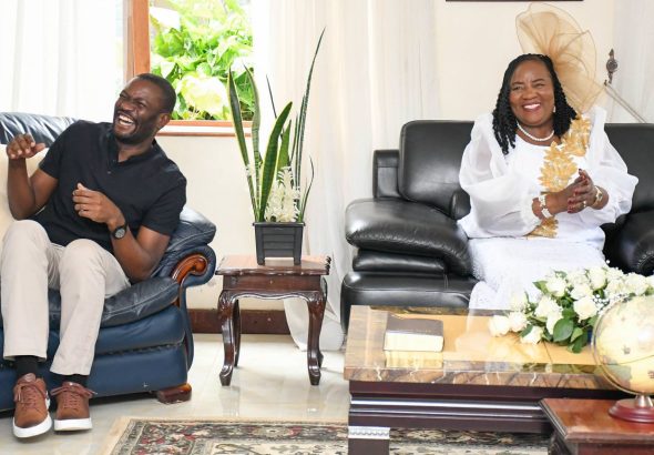 Edwin Sifuna with Mama Ida Odinga