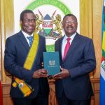 Energy and Petroleum Cabinet Secretary James Opiyo Wandayi receives national honours from National Assembly Speaker Moses Wetang'ula